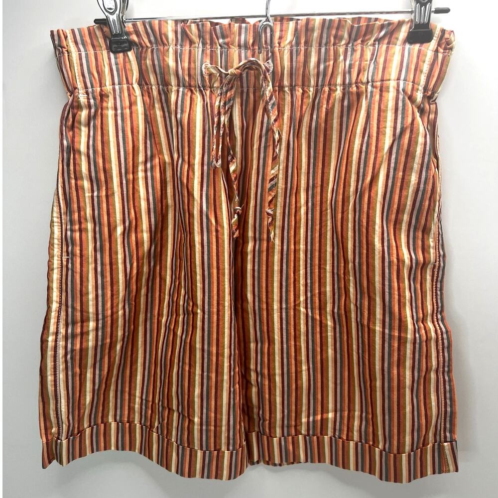 Madewell Striped Paperbag Waist Pull On Shorts Multicolored Women's Small NWT